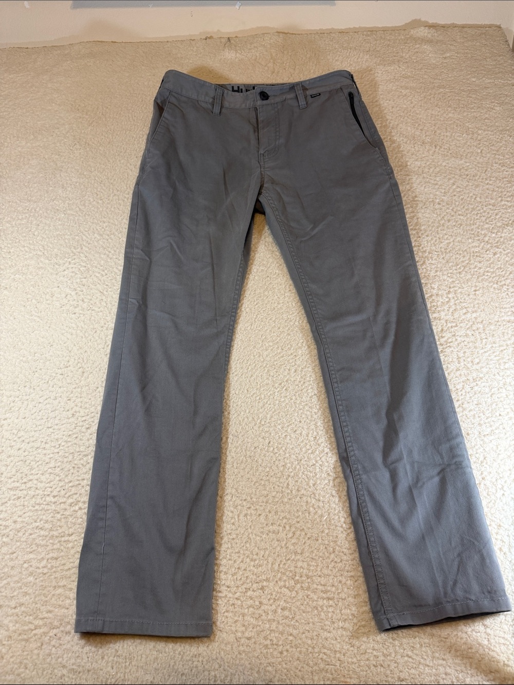 Hurley Men's Gray Straight Chinos 509